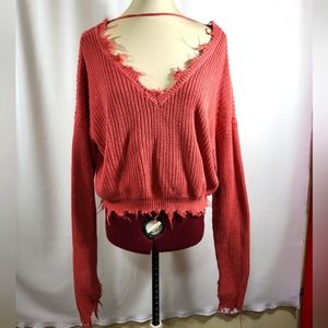 Forever 21 rust colored crop sweater women's M  #1193
